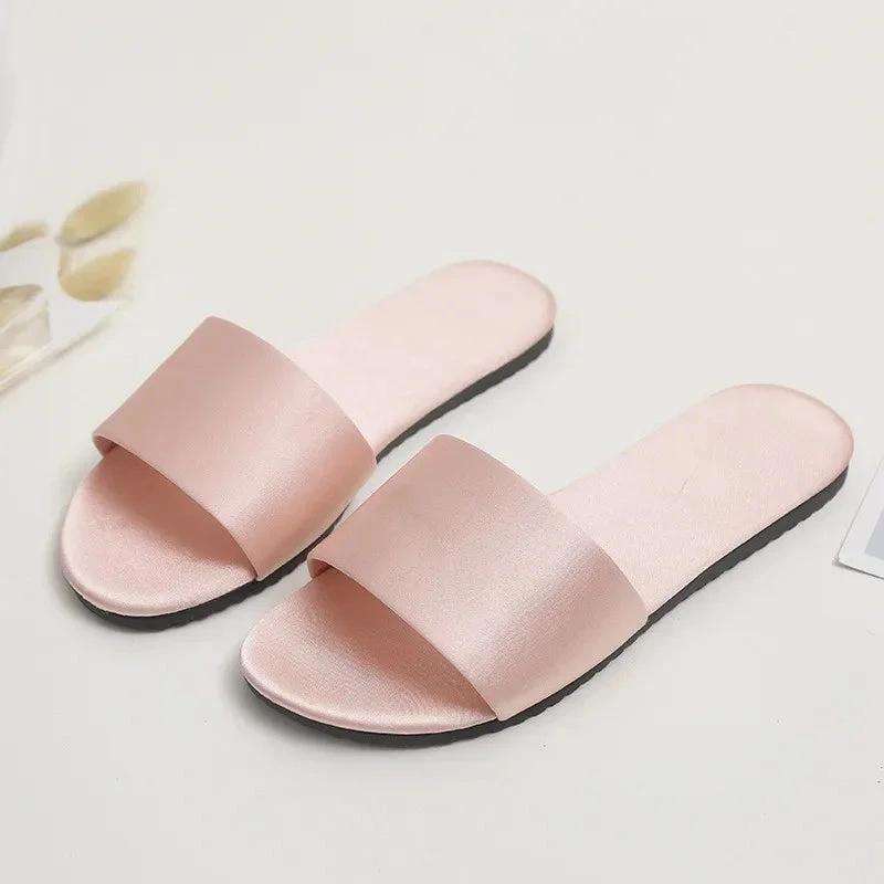 Slippers Satin Uni Rose