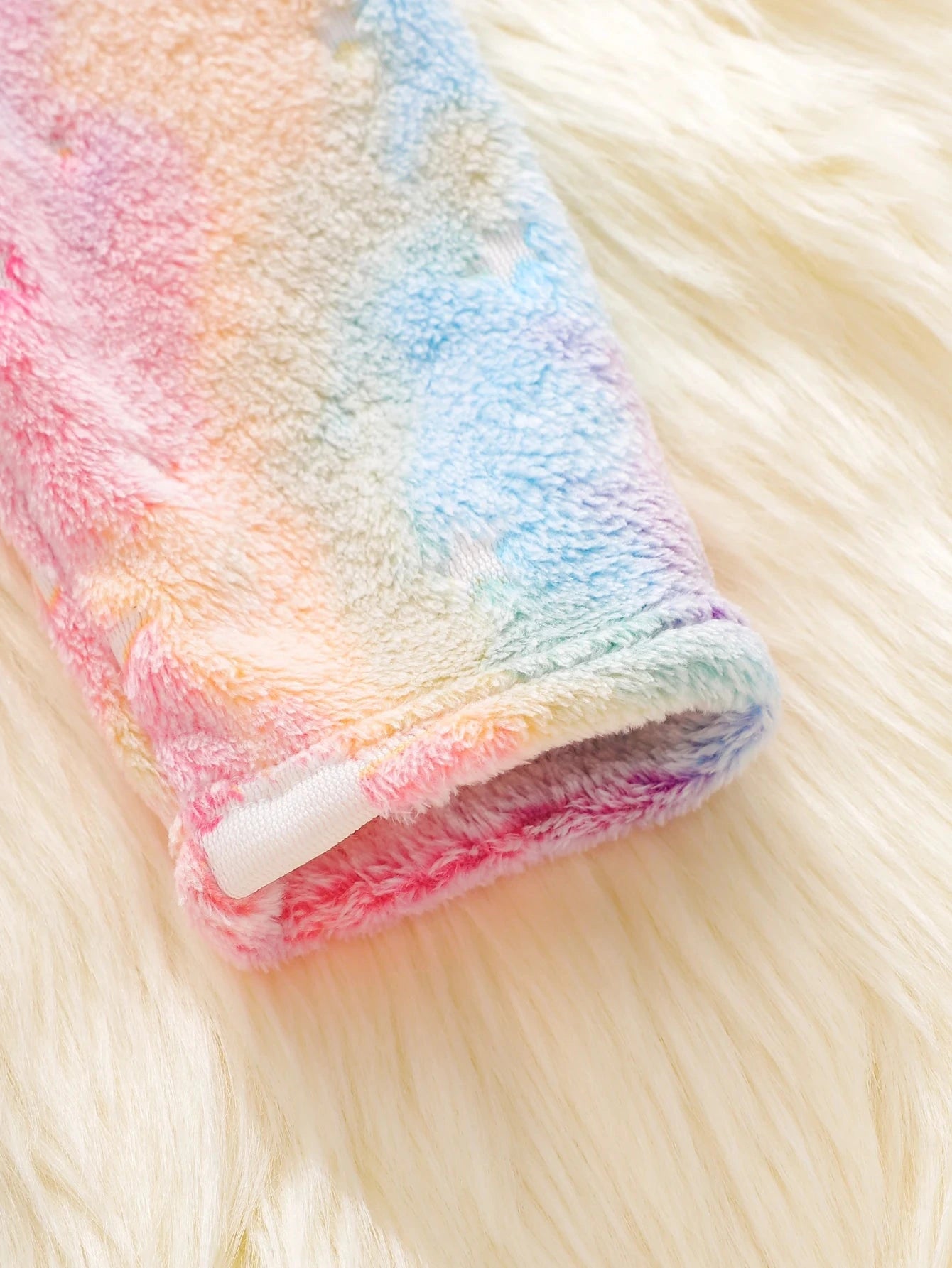 Peignoir Licorne Rose Tie-Dye Enfant Fille à Capuche - 4