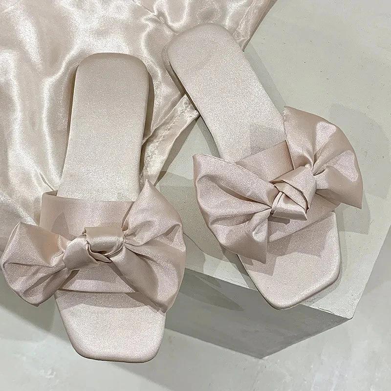 Slippers Satin Papillon Champagne