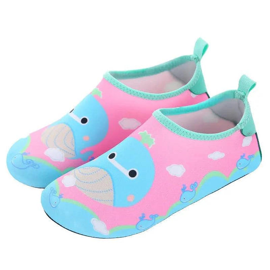 Boys Girls Soft foldable Water Shoes - Pink Whale