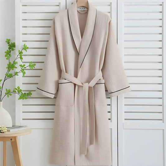 Robe de chambre Femme en coton gaufré - Kaki (Variante 2)