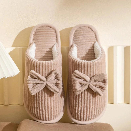 Fashion Women's Bow Slippers - Beige