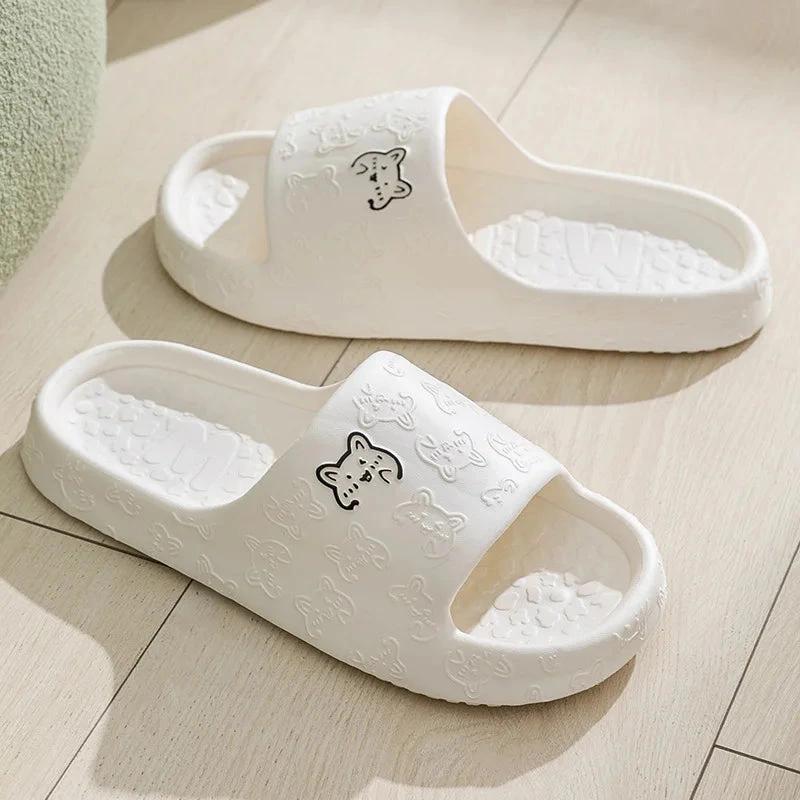 Women's Summer Slippers Home Indoor Bathroom Non-Slip Shower Sandals White