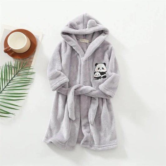 Flannel Bathrobe Grey
