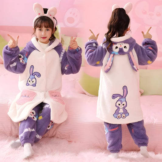 Pyjama Kawaii "G" pour enfants avec oreilles de lapin