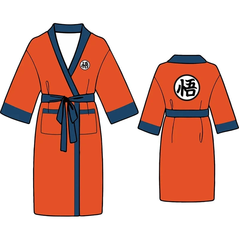 Peignoir Dragon Ball Son Goku Orange Polaire Cosplay - 3