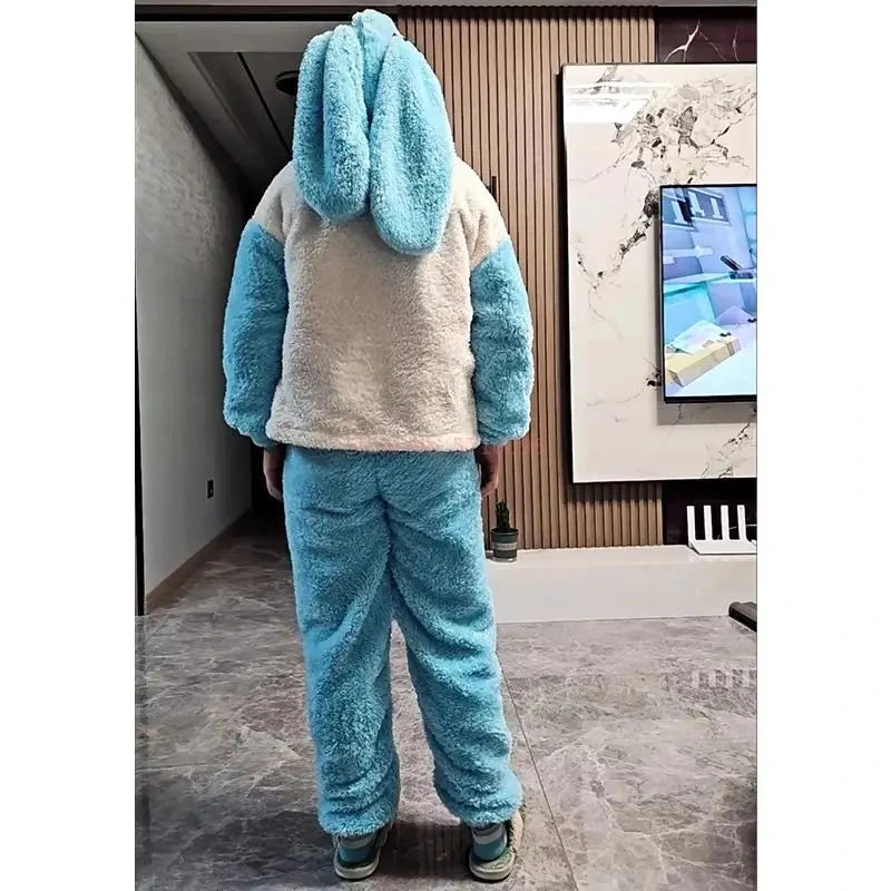 Pyjama Hatsune Miku Bleu Clair Polaire Capuche Lapin - 5