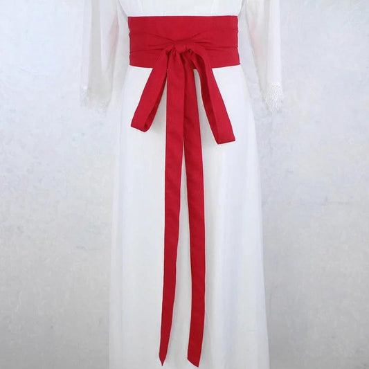 Ceinture Hanfu Antique Style Yukata Robe Kimono Obi Rouge Vif