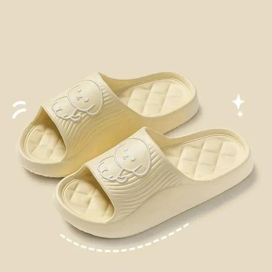 Cute Couple Pillow Slippers Female Bathroom Bath Non-slip Yellow