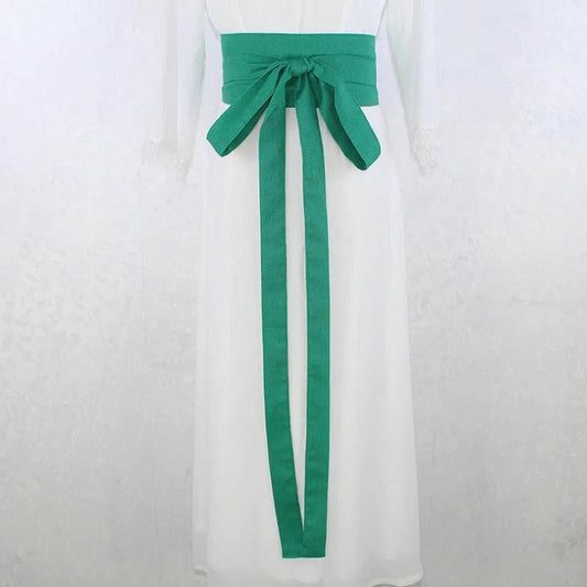 Ceinture Hanfu Antique Style Yukata Robe Kimono Obi Vert Vif