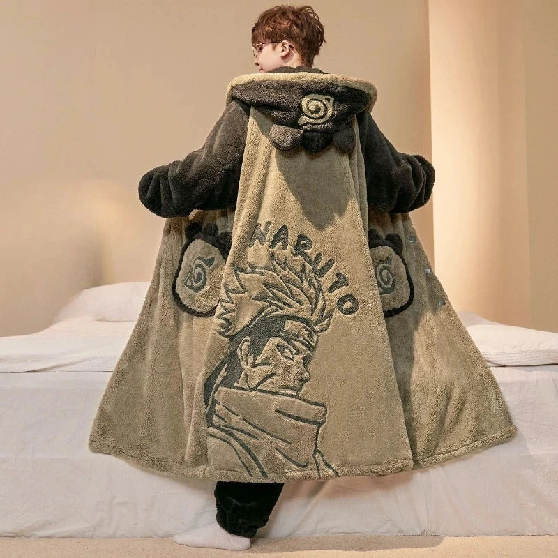 Cape Naruto Kakashi Beige Polaire à Capuche - 2