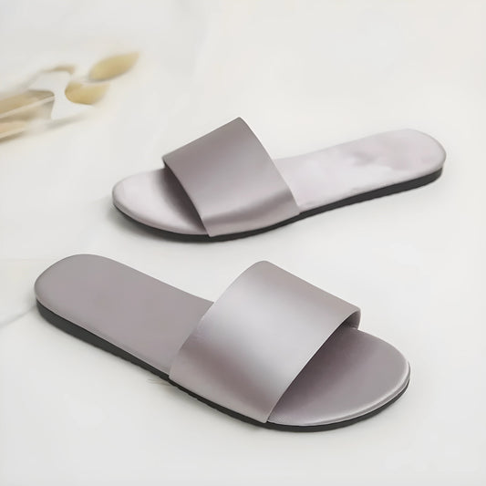 Slippers Satin Uni Gris