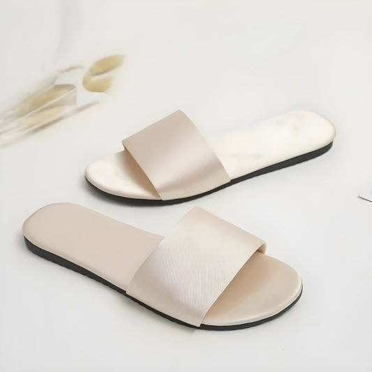 Slippers Satin Uni Champagne