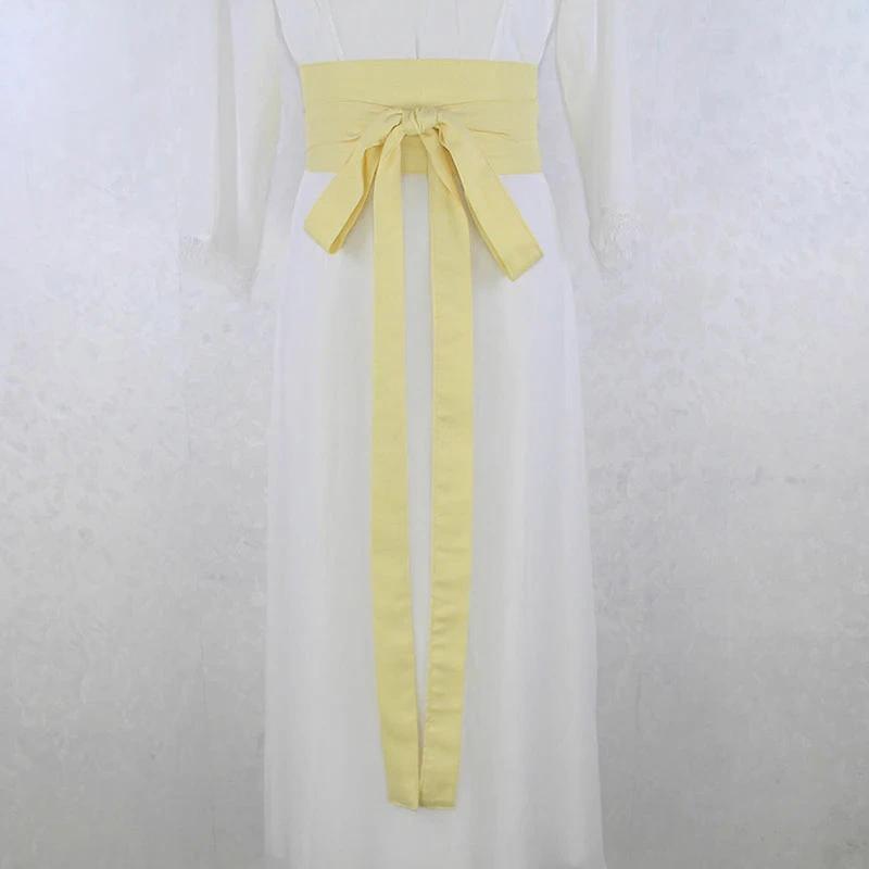 Ceinture Hanfu Antique Style Yukata Robe Kimono Obi Jaune Clair