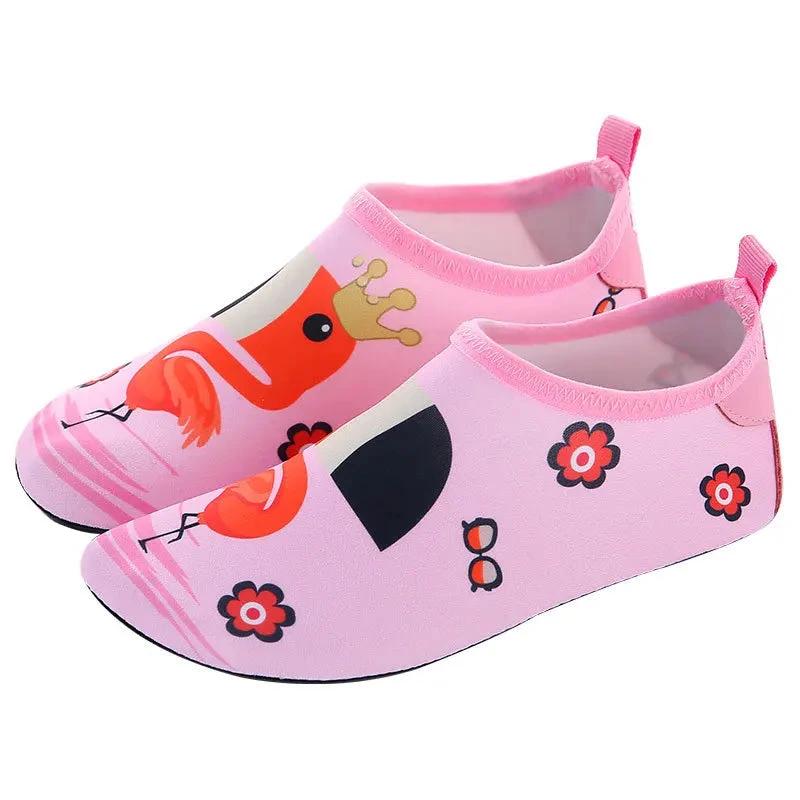 Boys Girls Soft foldable Water Shoes - Pink Flamingo