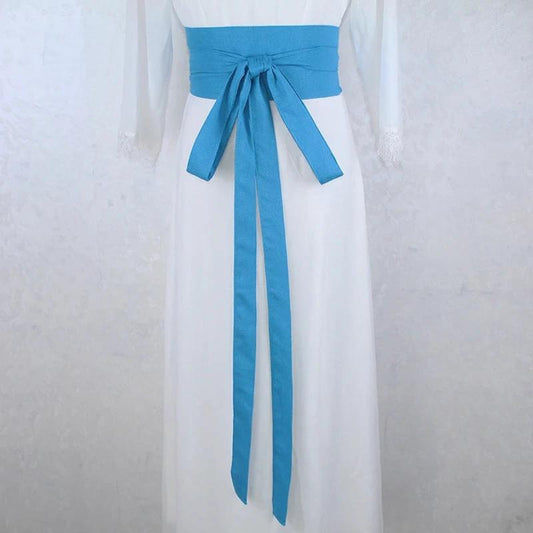 Ceinture Hanfu Antique Style Yukata Robe Kimono Obi Bleu Turquoise