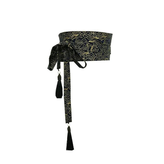 Japanese Retro Embroidered Wide Belt Women Japanese Floral Bronzing Kimono Obi Wide Belt Waistband Yukata Corset Waistband - Variante 30