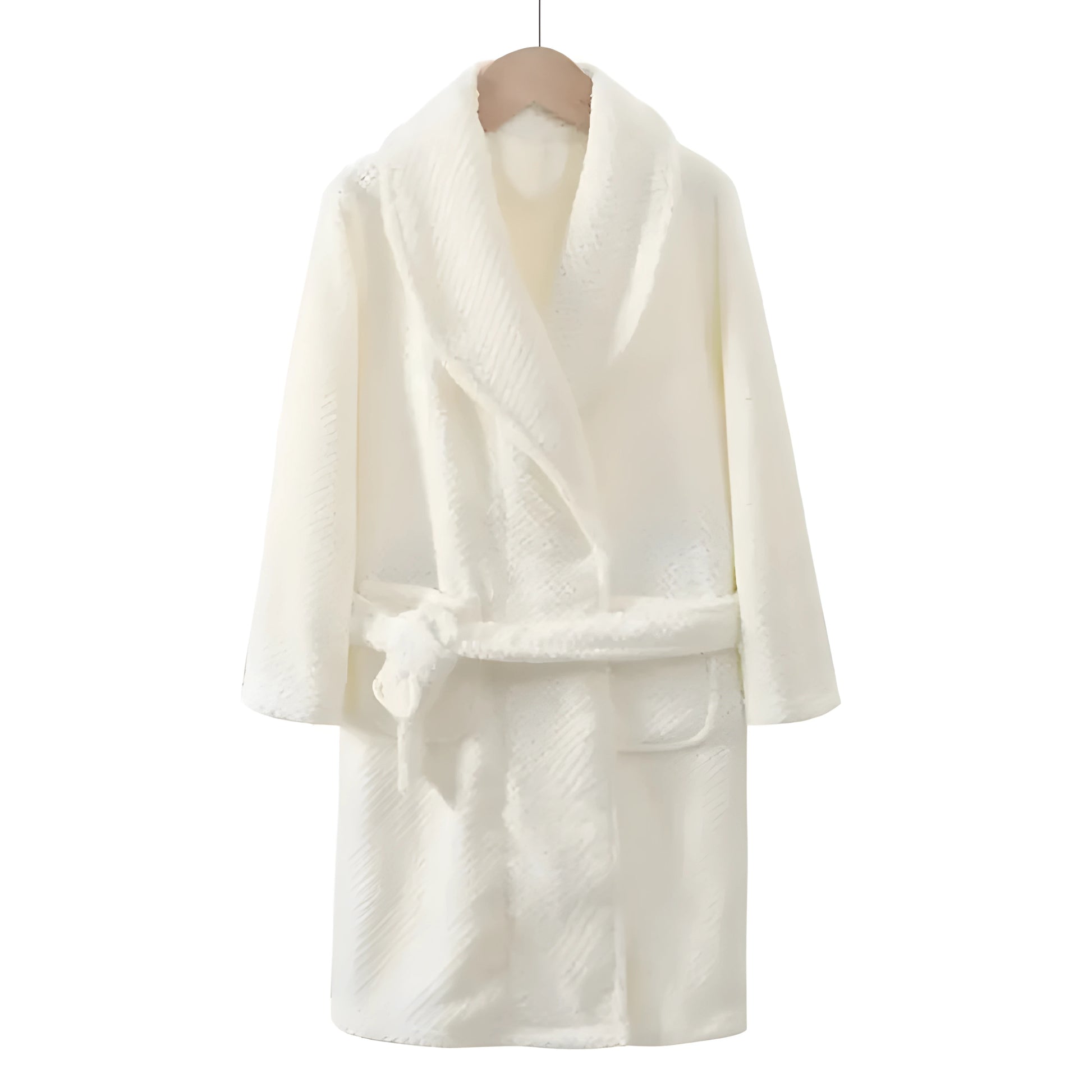 Peignoir Polaire Blanc Cassé Texture Gaufrée - Enfant Unisexe