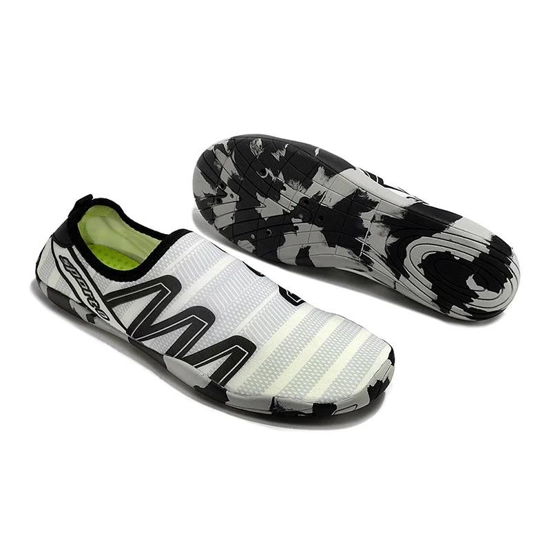 Chaussures de bain antidérapantes unisexes modèle 186-1 blanc et noir