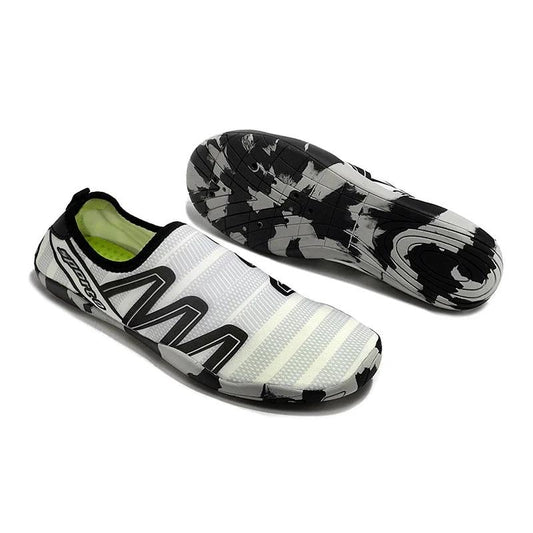 Chaussures de bain antidérapantes unisexes modèle 186-1 blanc et noir