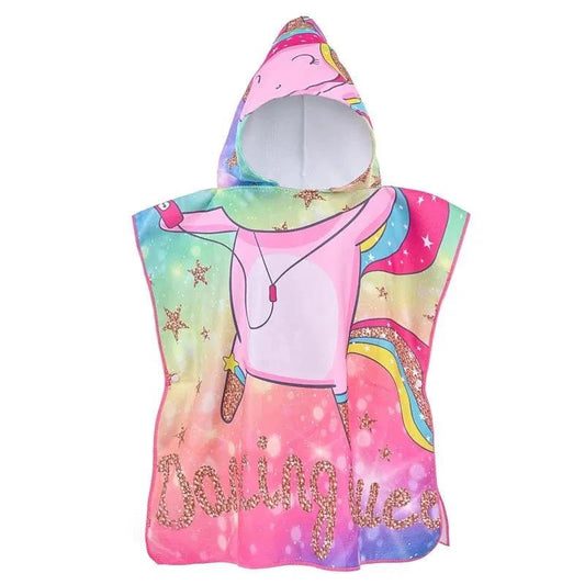 Serviette à capuche licorne colorée scintillante
