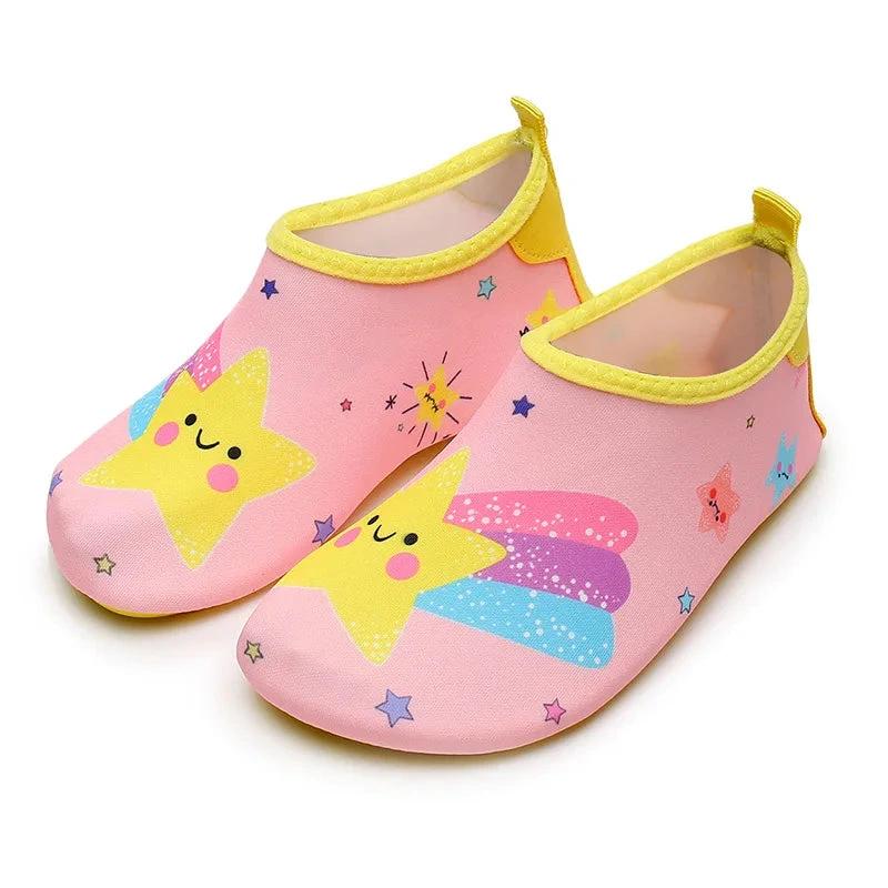 Boys Girls Soft foldable Water Shoes - Colored Star