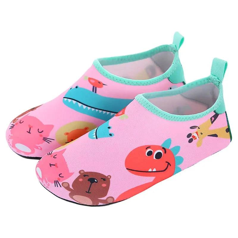 Boys Girls Soft foldable Water Shoes - Pink Dinosaur