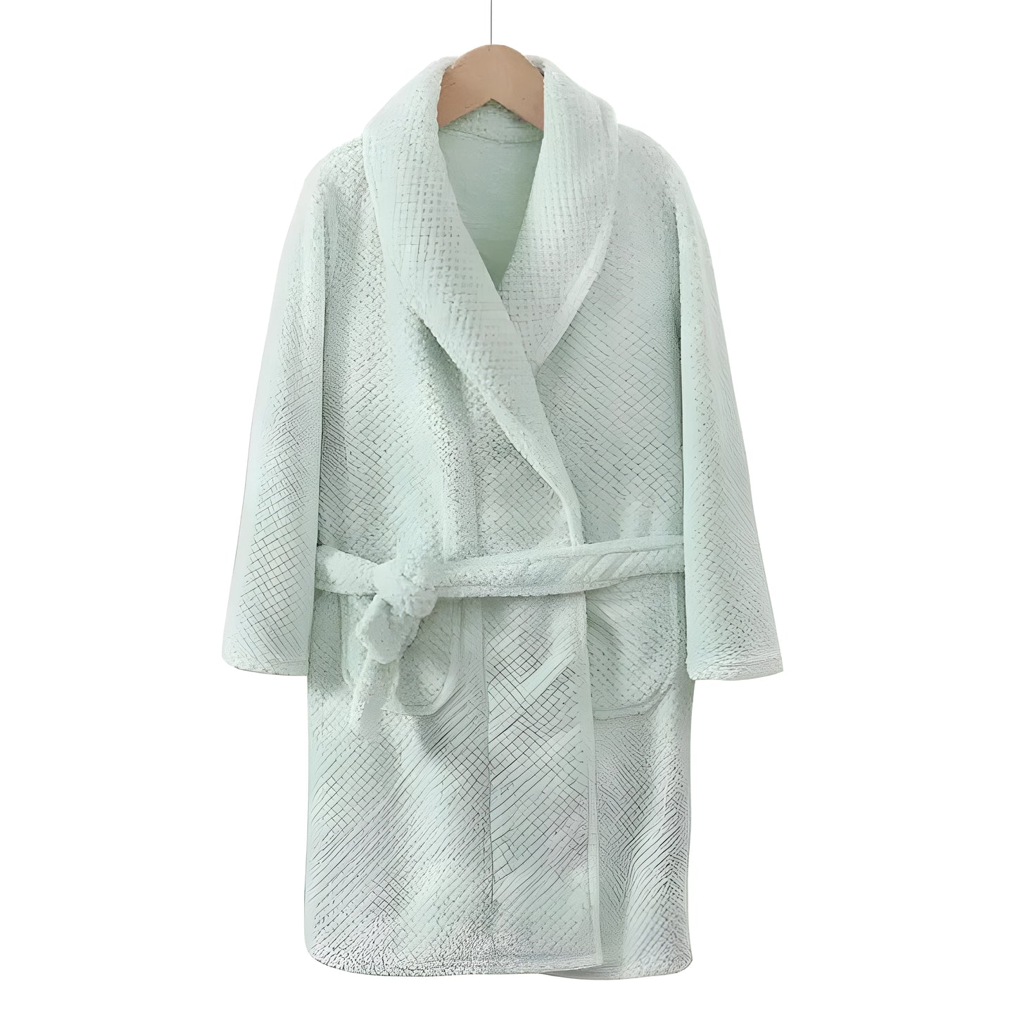 Peignoir Enfant Vert Menthe - Polaire Texture Gaufrée