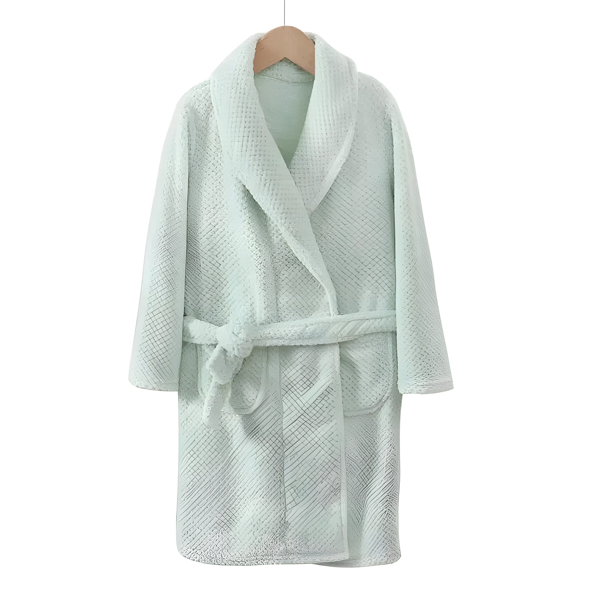 Peignoir Enfant Vert Menthe - Polaire Texture Gaufrée