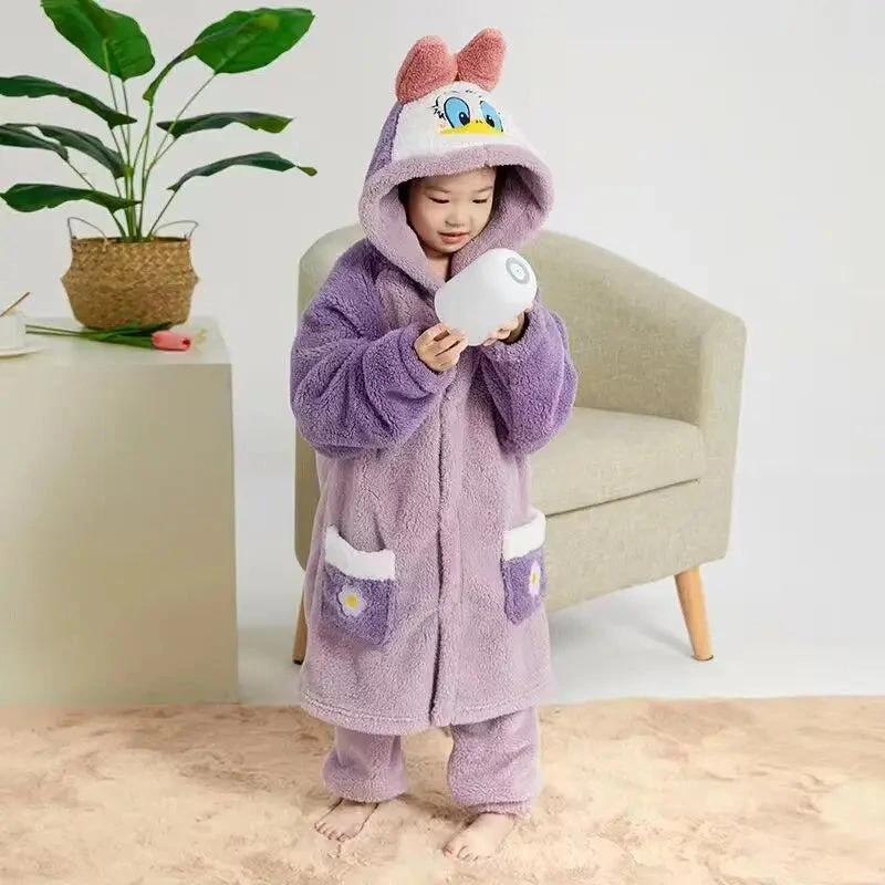 Pyjama Kawaii "H" pour enfants Violet Fleuri