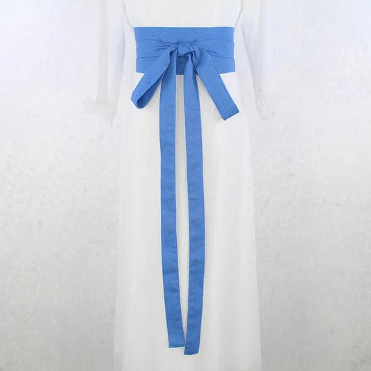 Ceinture Hanfu Antique Style Yukata Robe Kimono Obi Bleu Océan