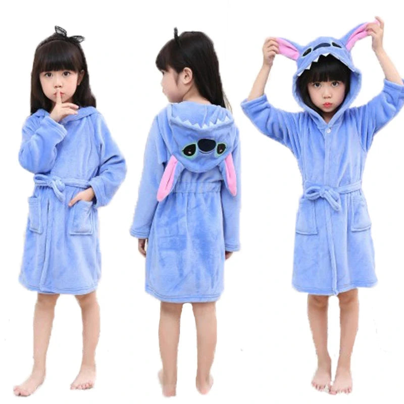 Peignoir Stitch Disney Bleu Ciel Enfant Polaire - 6