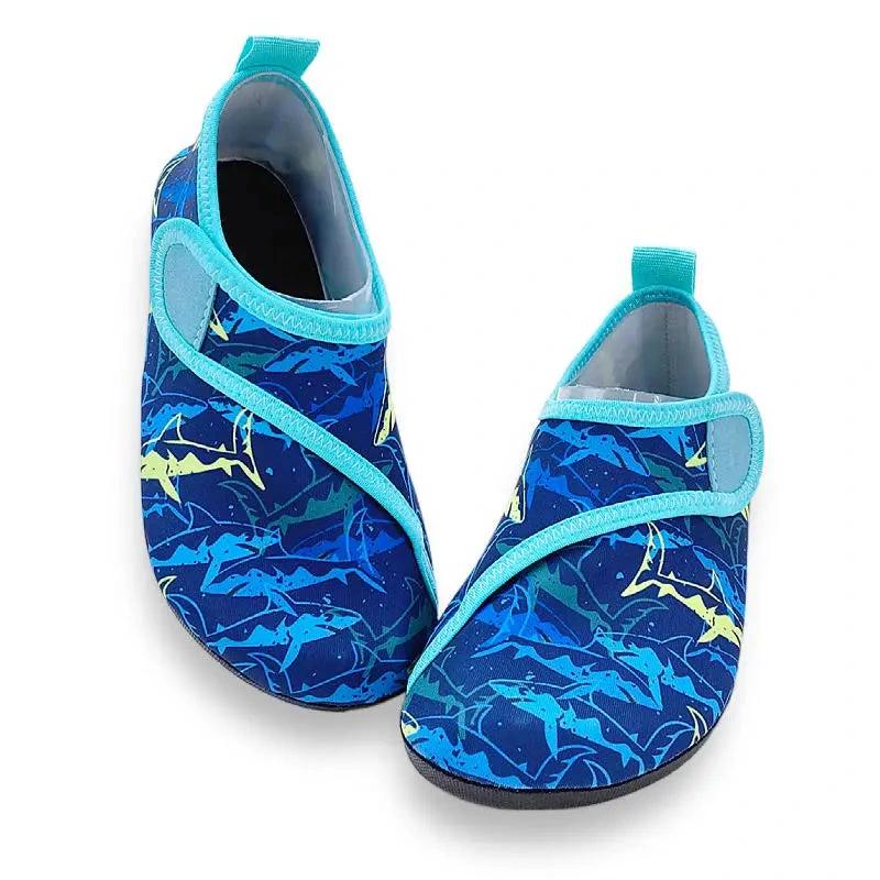 Boys Girls Soft foldable Water Shoes - Blue Shark