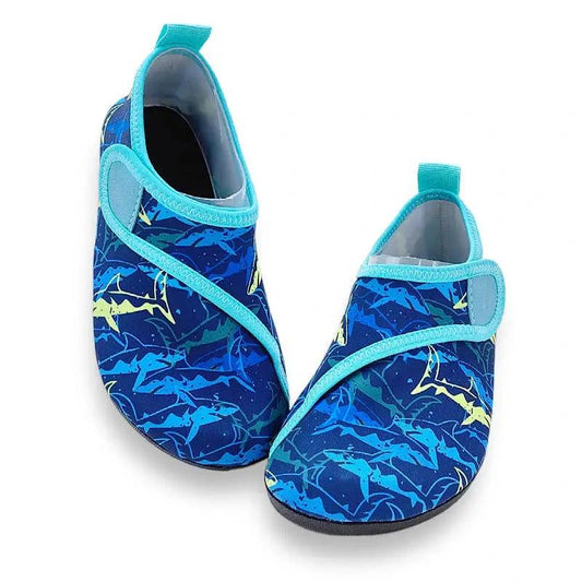 Boys Girls Soft foldable Water Shoes - Blue Shark