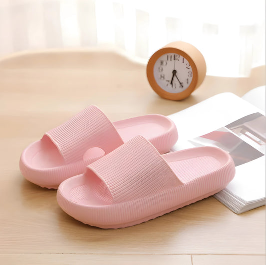 Women Thick Platform Cloud Slippers - Pink