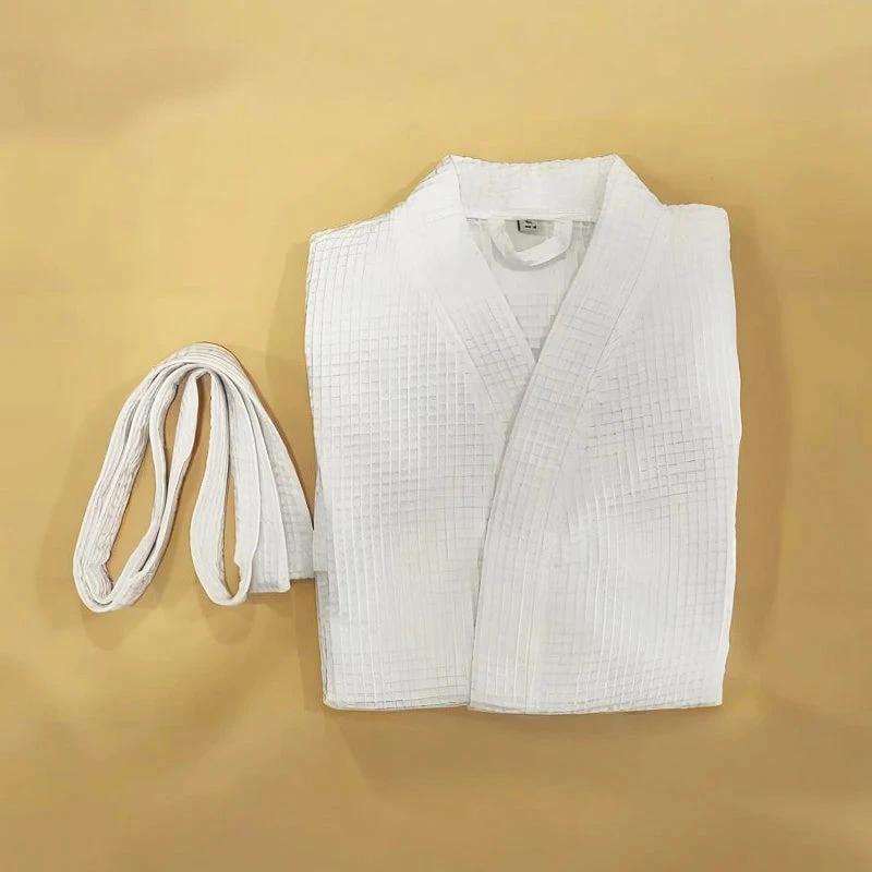 Cotton Waffle Kids Bathrobe White