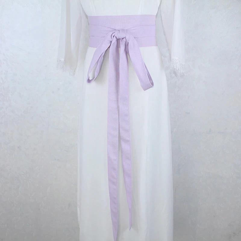 Ceinture Hanfu Antique Style Yukata Robe Kimono Obi Violet Lilas