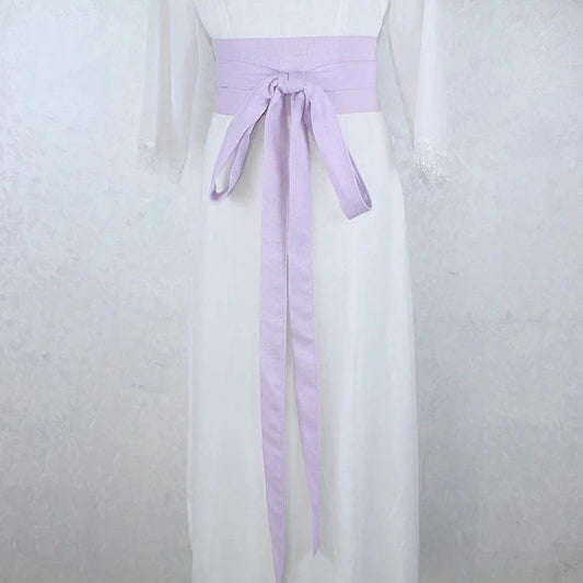 Ceinture Hanfu Antique Style Yukata Robe Kimono Obi Violet Lilas