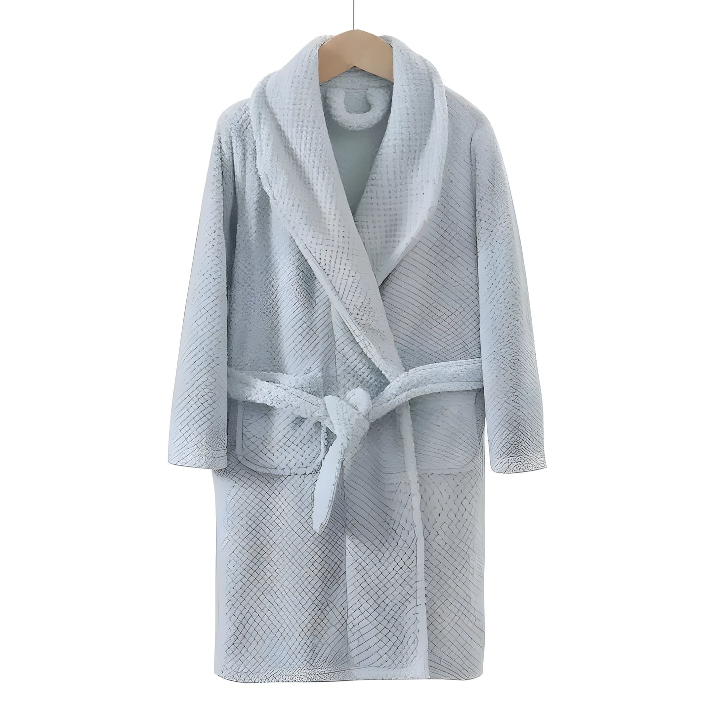 Peignoir Enfant Bleu Ciel - Polaire Douce Texture Gaufrée