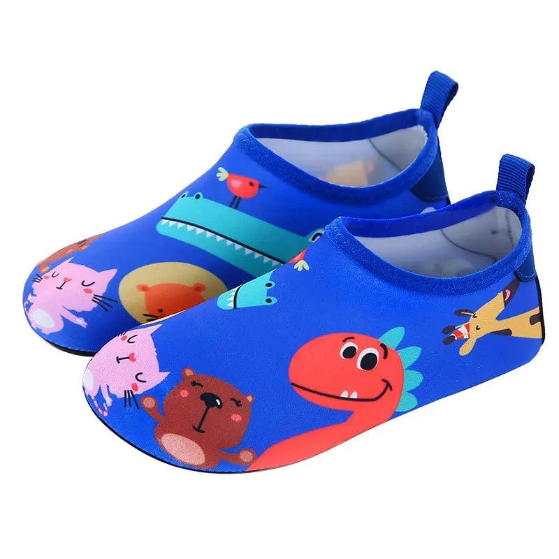 Boys Girls Soft foldable Water Shoes - Blue Dinosaur