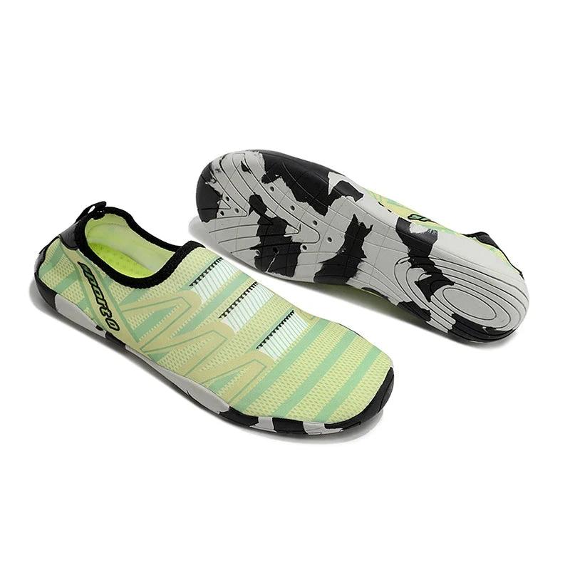 Chaussures de bain antidérapantes unisexes modèle 186-1 vert et noir