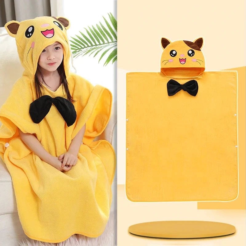Cape de Bain Enfant Jaune Soleil à Capuche Chat - Jaune Soleil - Chine - 120-150cm (Enfant)
