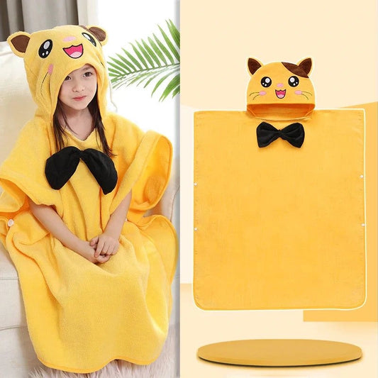 Cape de Bain Enfant Jaune Soleil à Capuche Chat - Jaune Soleil - Chine - 120-150cm (Enfant)