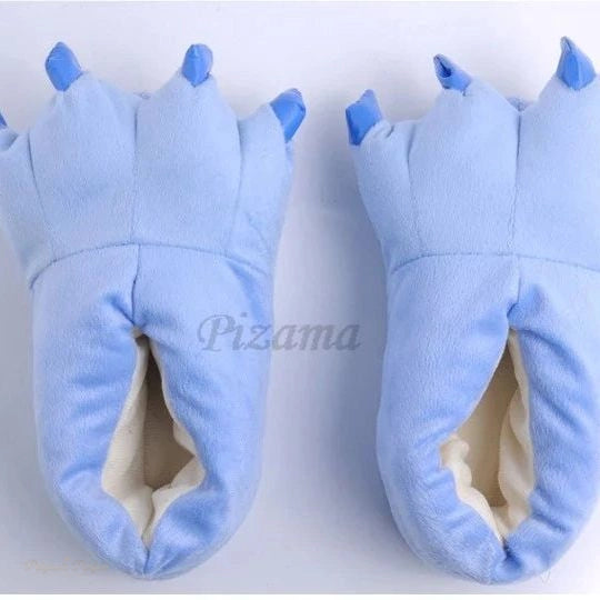 Chaussons Créature Bleu Clair Enfant Flanelle - Bleu Clair - XL (Adulte Long)