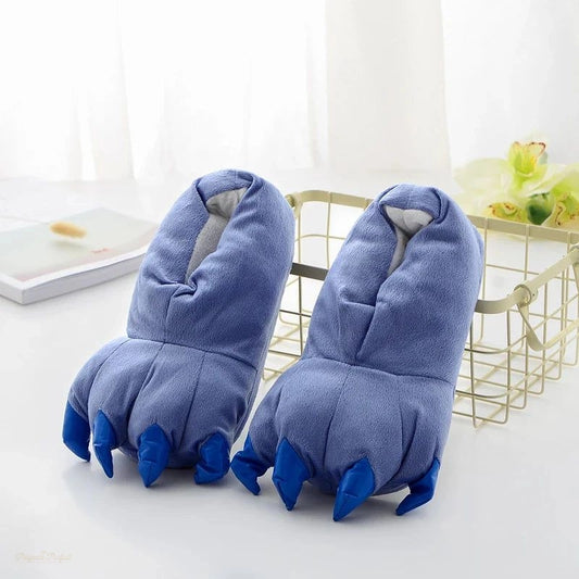 Chaussons Enfant Bleu Dinosaure Flanelle Douillets - Bleu Dinosaure - XL (Adulte Long)