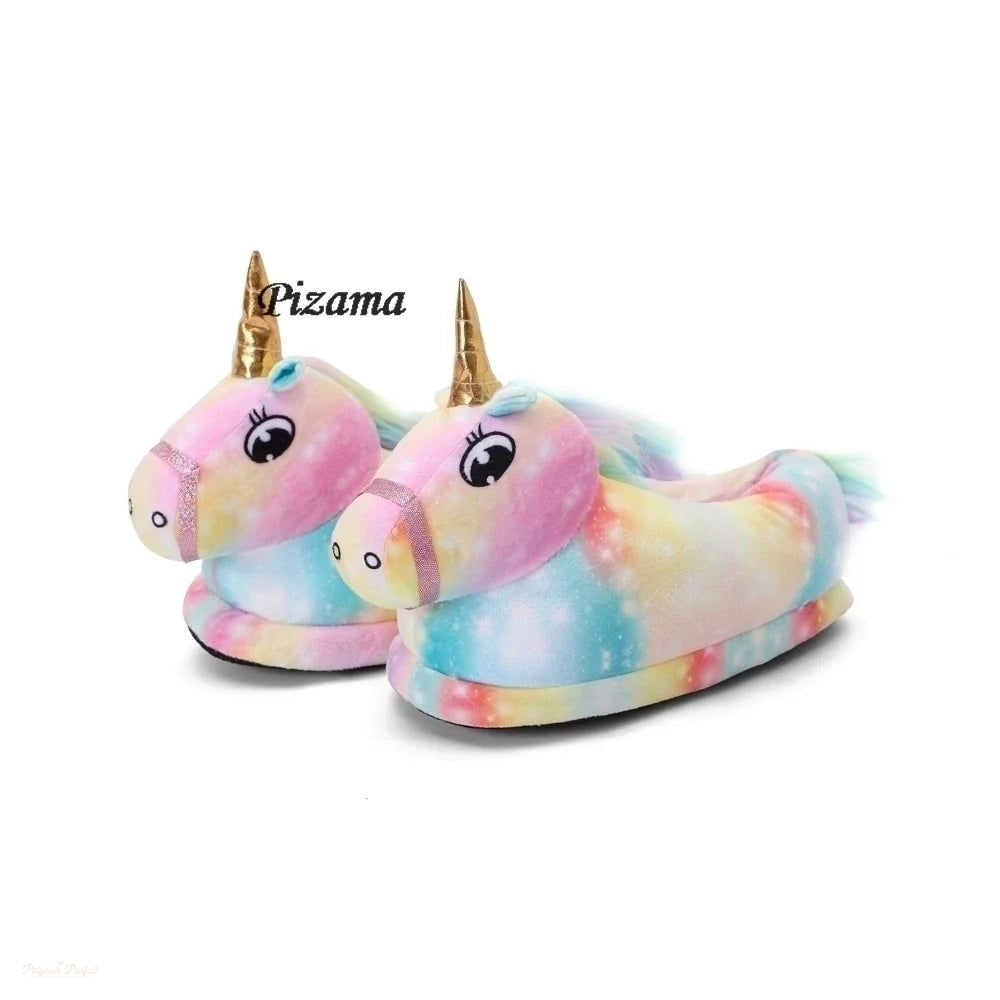Chaussons Licorne Arc-en-ciel Enfant Moelleux - Arc-en-ciel - 150cm (10-12 ans)