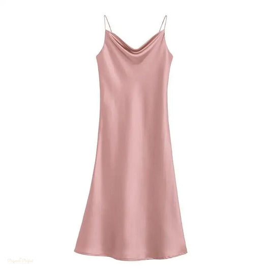 Nuisette Satin Rose Pâle Femme Élégante - Rose Pâle - M