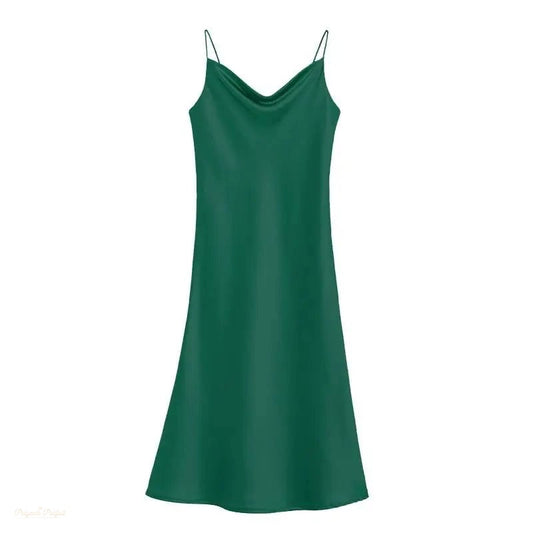 Nuisette satin vert émeraude femme - Élégante et confortable - Vert Émeraude - XL