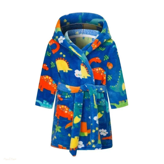Peignoir à capuche enfant Bleu Dinosaure - Bleu Dinosaure - 150 (9-10 ans)