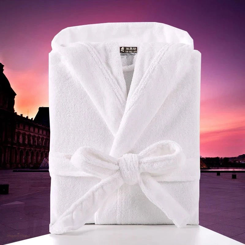 Peignoir à Capuche Homme Coton Blanc Pur Terry - Blanc Pur - M(155-168cm)